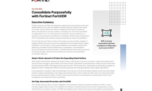 Zeichnen mit Fortinet Fortixdr konsolidieren