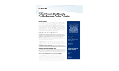 Fortinet Dynamic Cloud Security bietet nahtlose, flexible Schutz