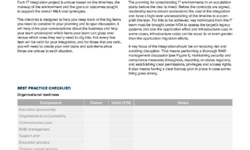 M & A IT IT -Integration Checkliste: Active Directory
