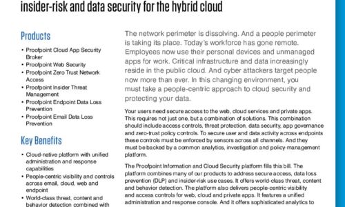 ProofPoint -Informationen und Cloud -Sicherheitsplattform
