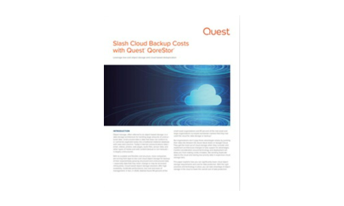 Slash -Cloud -Sicherungskosten mit Quest Qorestor